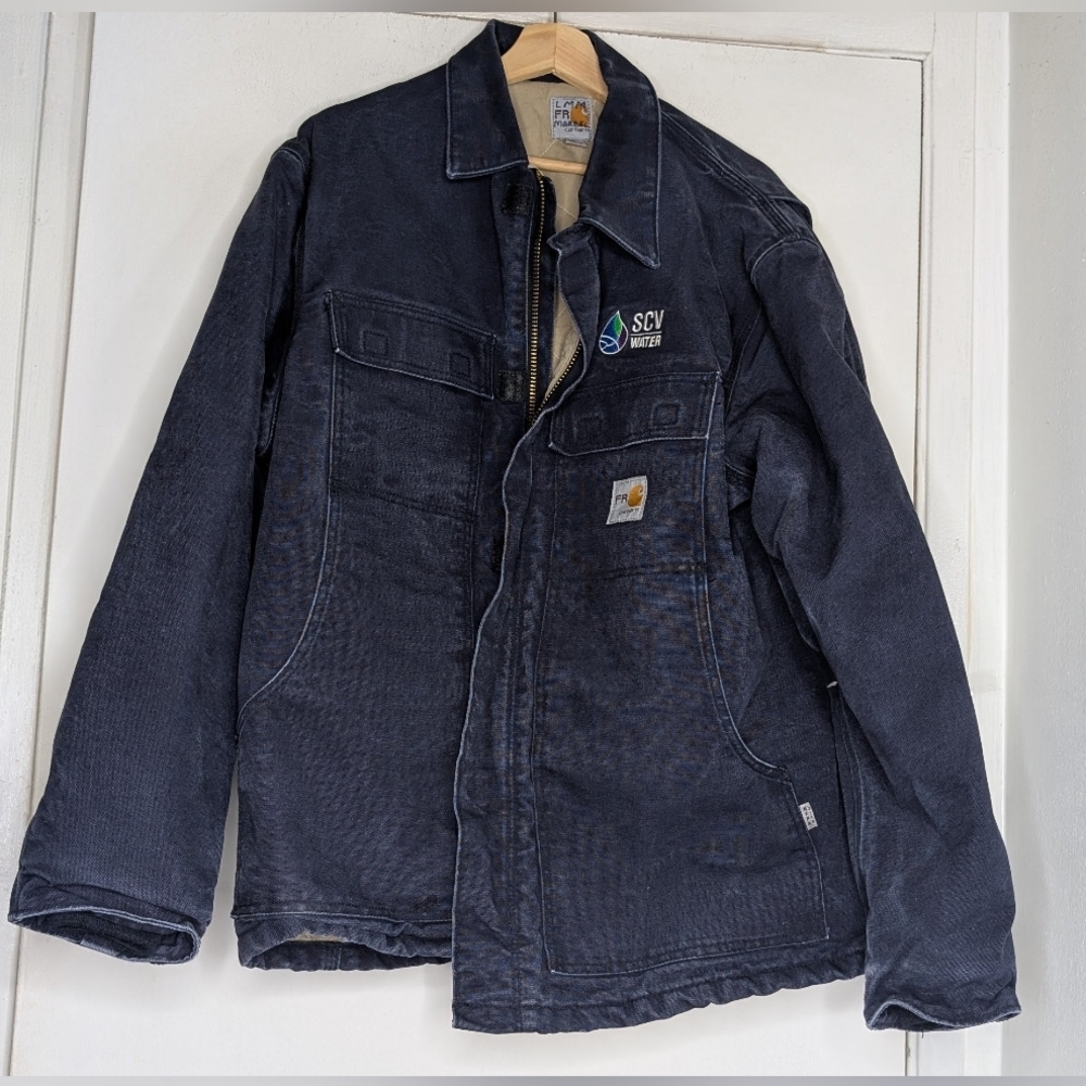 Carhartt FR work coat blue men's size large | Flame Resistant